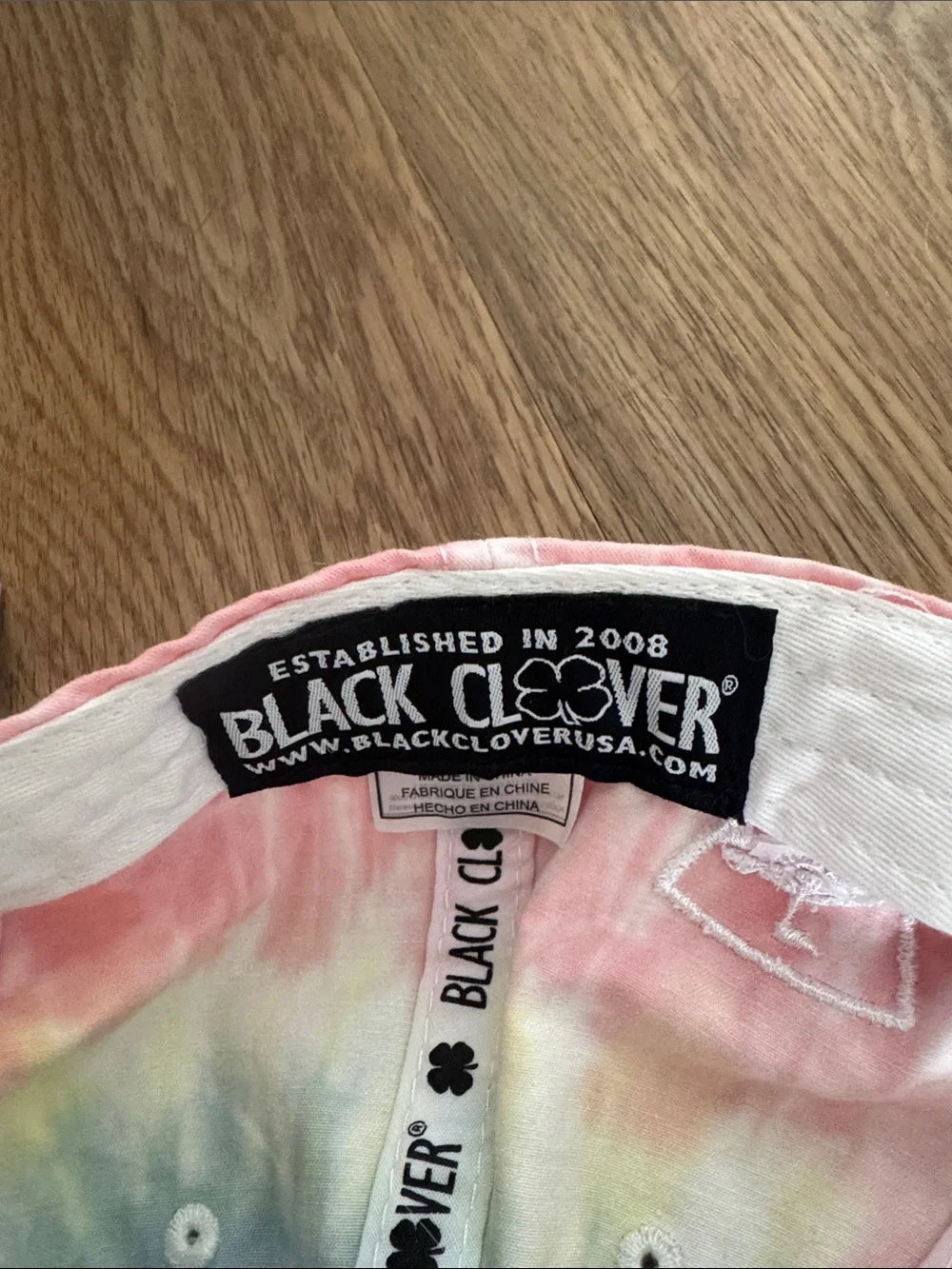 Pastel Tie-Dye Baseball Cap with Clover Patch - Multi